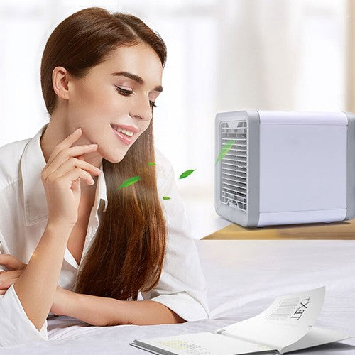 Air Cooler Fan Mini Portable Conditioner Humidifier Bedroom Desk USB 7LED Gift