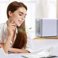Air Cooler Fan Mini Portable Conditioner Humidifier Bedroom Desk USB 7LED Gift