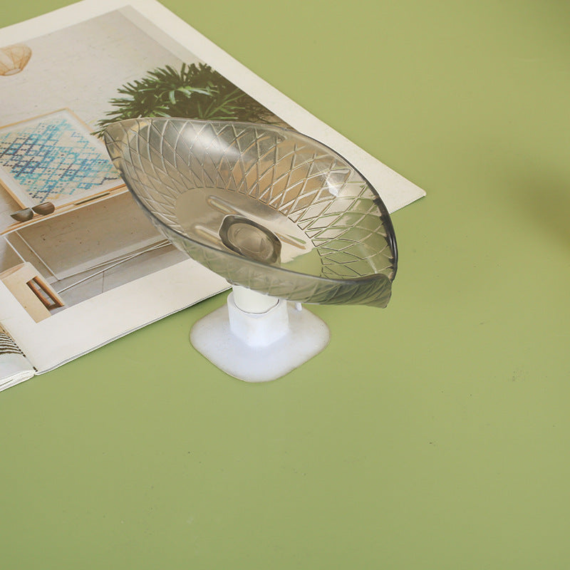 Perforated Suction Cup Soap Box Leaf Shaped Soap Box