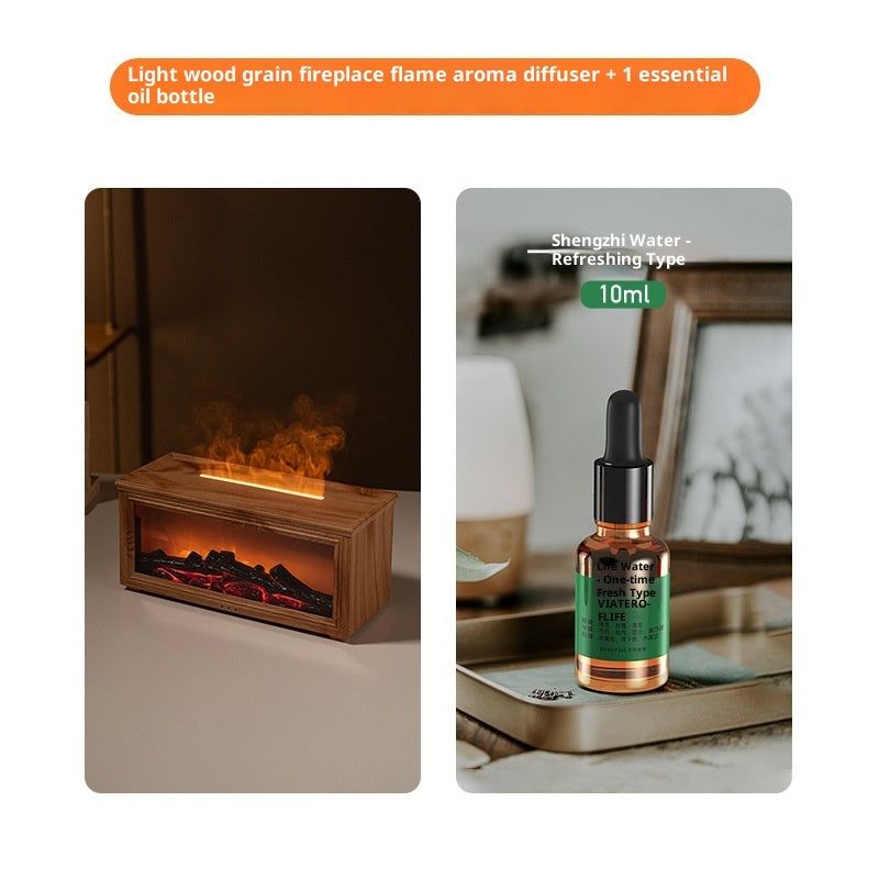 3D Fireplace Flame Aroma Diffuser, Desktop Home Remote Control Humidifier
